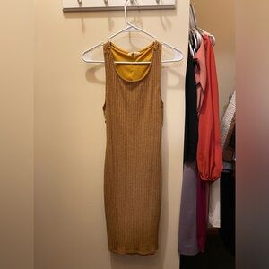 Charlotte Russe Mid-Length Mustard-Yellow Dress (Medium)